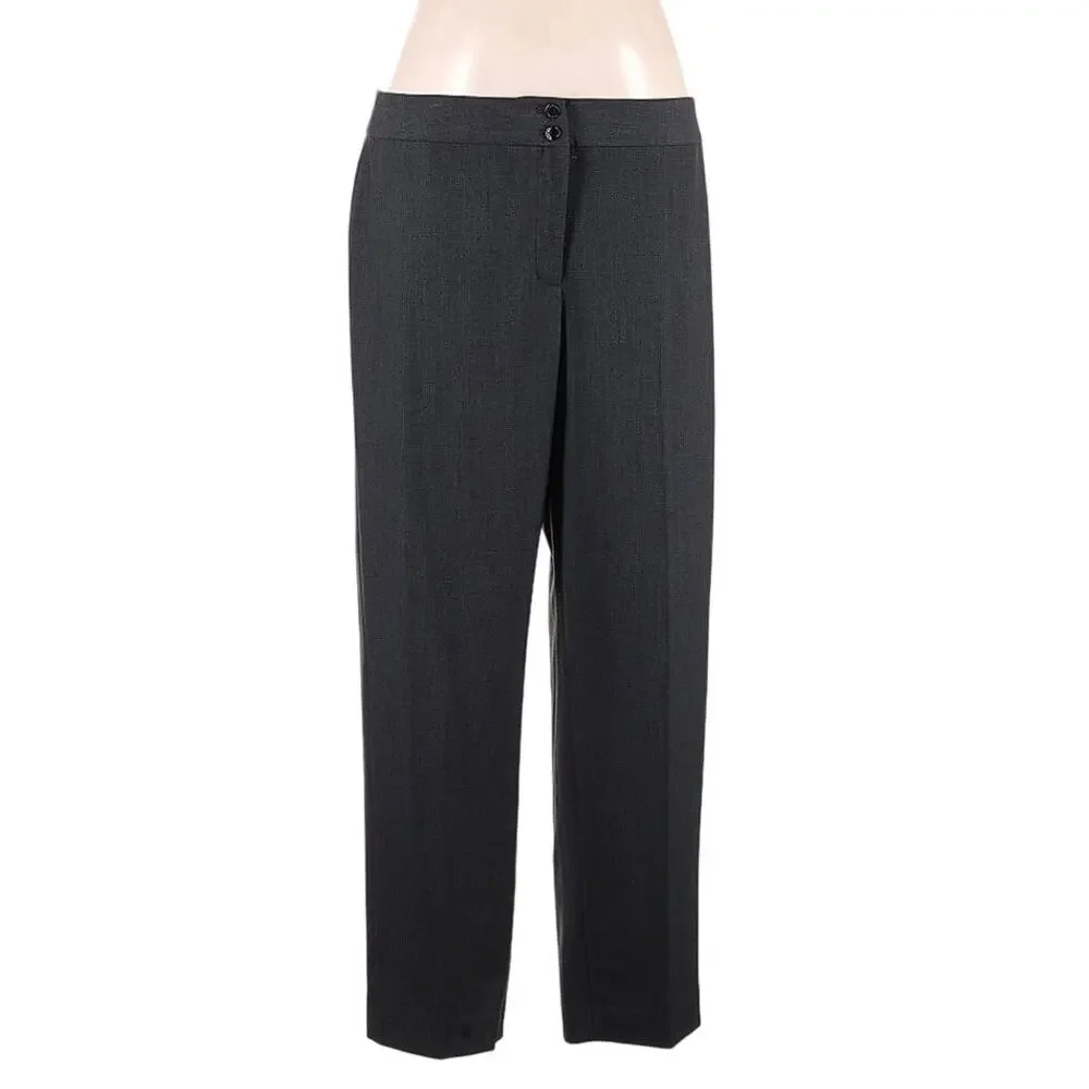 Calvin Klein Charcoal Classic Wide Leg High Rise Womens Sz 16W Dress Pant
